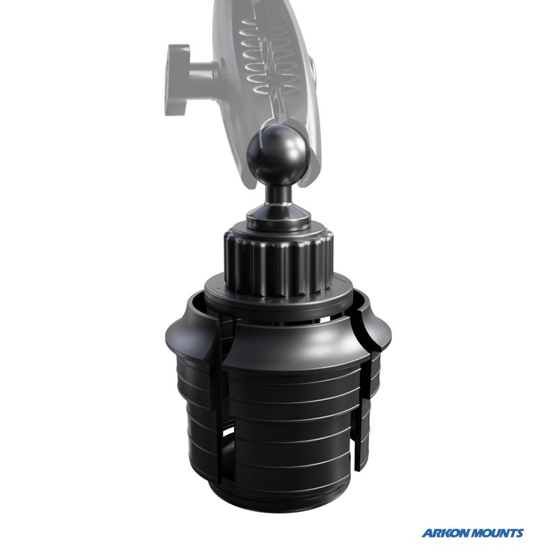 Arkon SPRM023 Cell Phone Cup Holder Mount Base for 1 Inch / 25mm Ball Double Socket Mounts, Black - Image 1